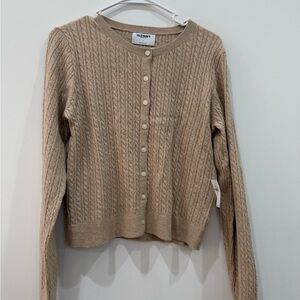 NWT Old Navy Beige Cable-Knit Button Cardigan